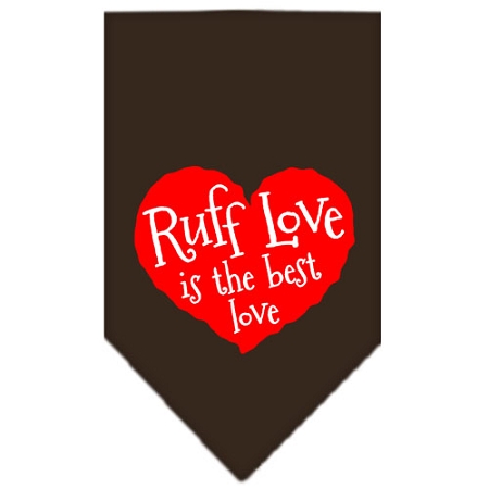 Ruff Love Screen Print Bandana Cocoa Large